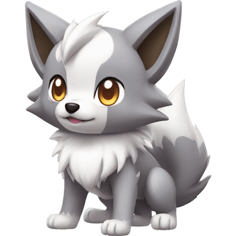 Kawaii Chibi Poochyena-Lycanroc-Pokémon Full Body emoji