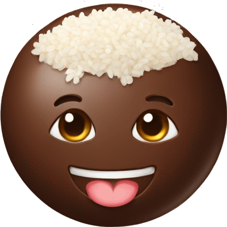 Chocolate with rice emoji