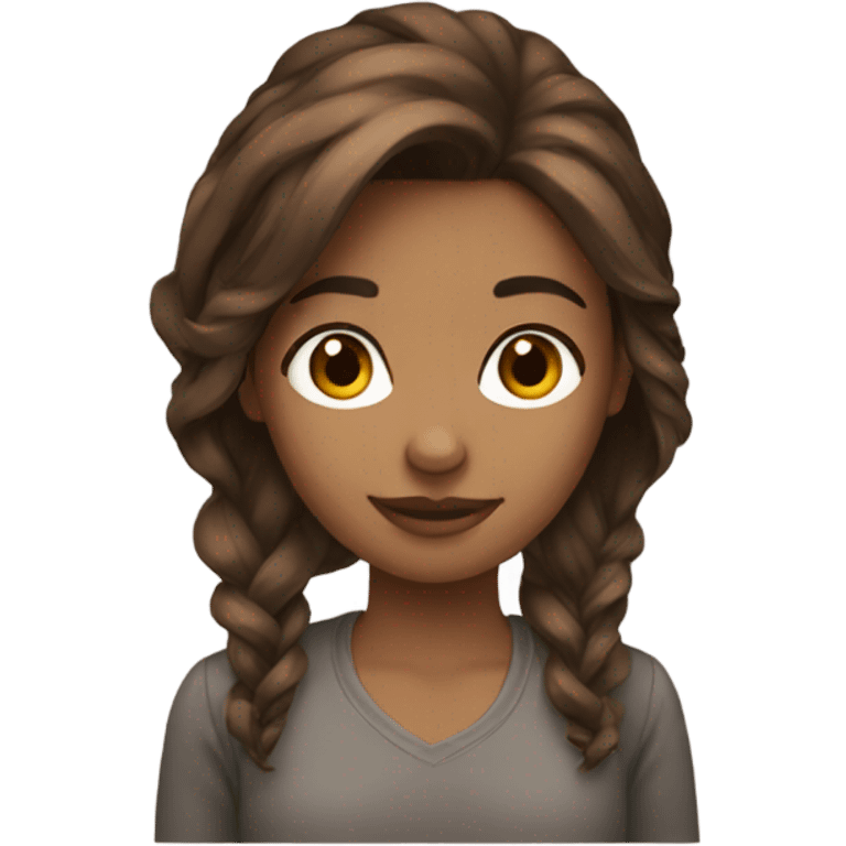 Brown hair girls emoji