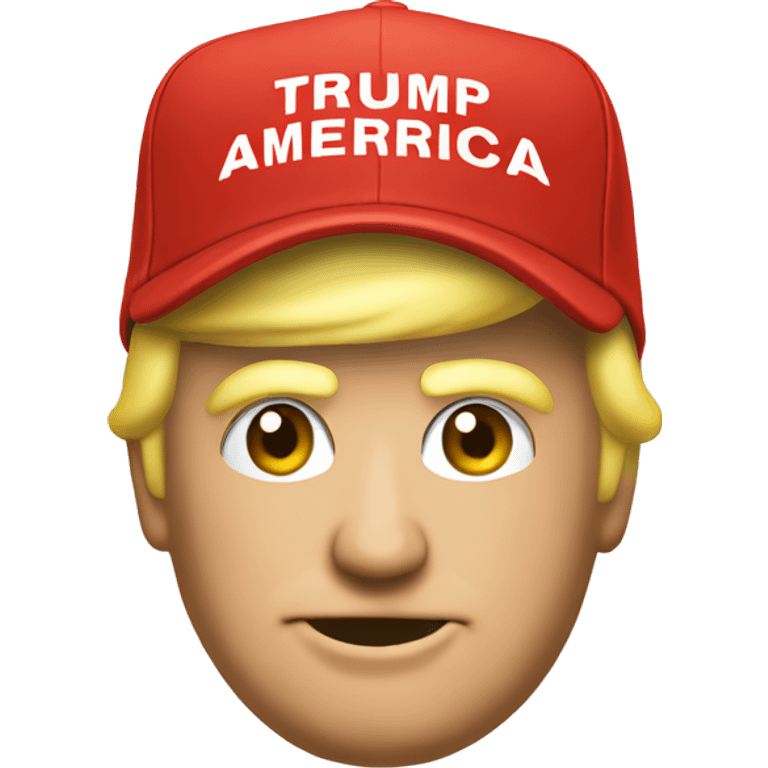 Trump with a hat The mooto :”Make America again” on it  emoji