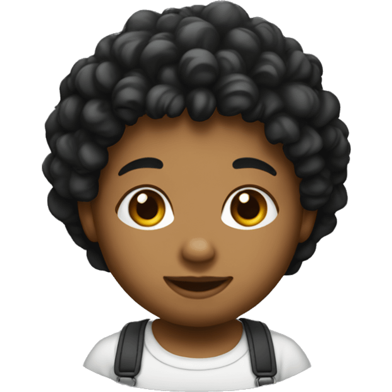 Bébé noir avec des cheveux bouclés  emoji