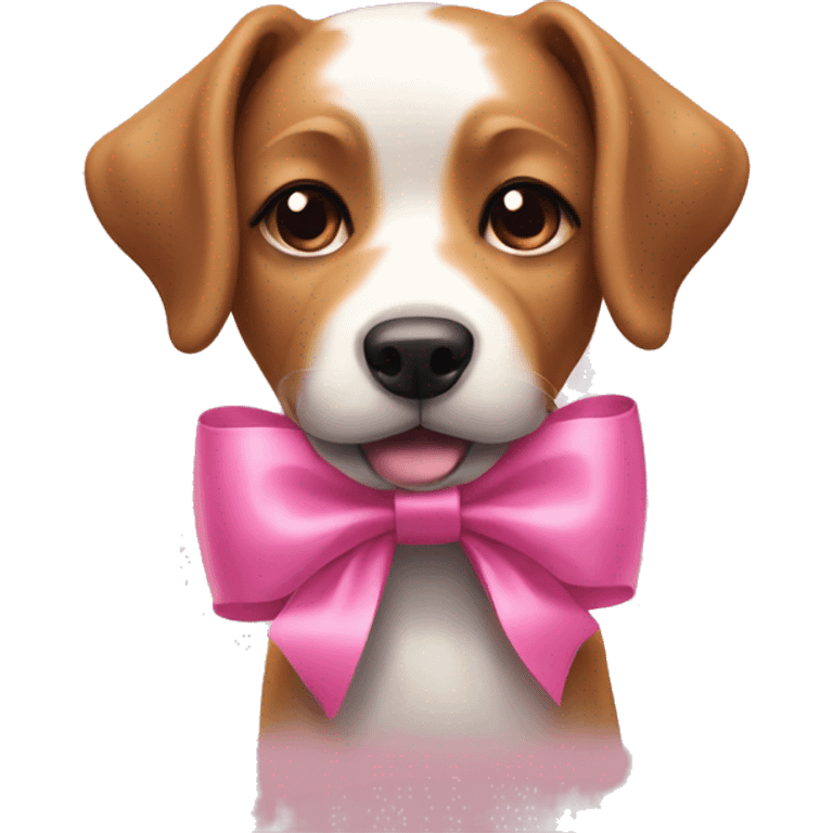 Dog with pink bow emoji