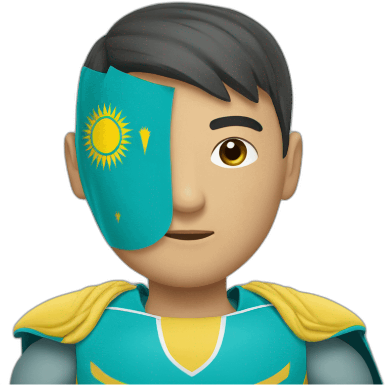 Superhero Kazakhman with flag of Kazakhstan emoji