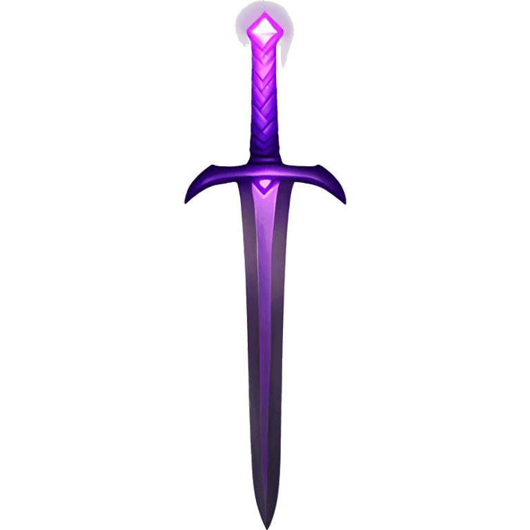 A glowing purple sword, wielded by a parkee warrior emoji