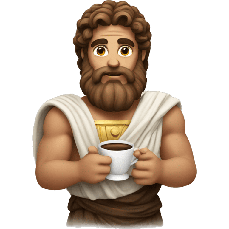 greek god with coffee emoji