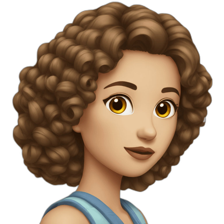 Russian beauty brown hair emoji