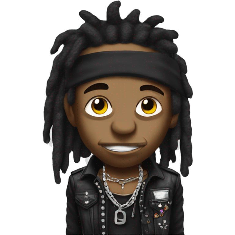 Lil Wayne bust-shot dressed in Punk Rocker costume emoji