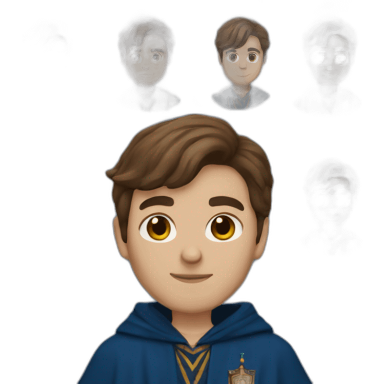 a brown haired man in a Ravenclaw robe emoji