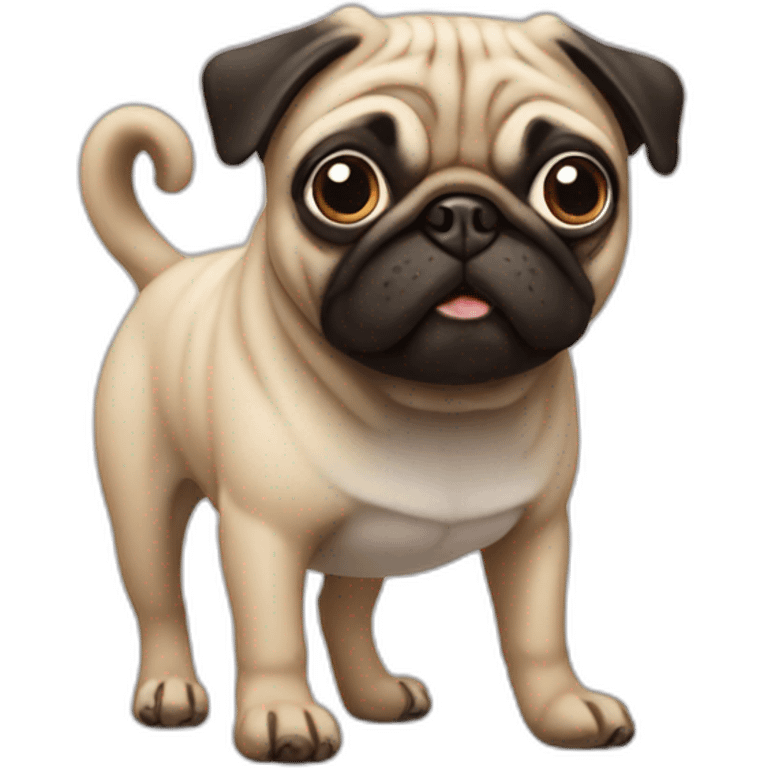 Pug with three legs emoji