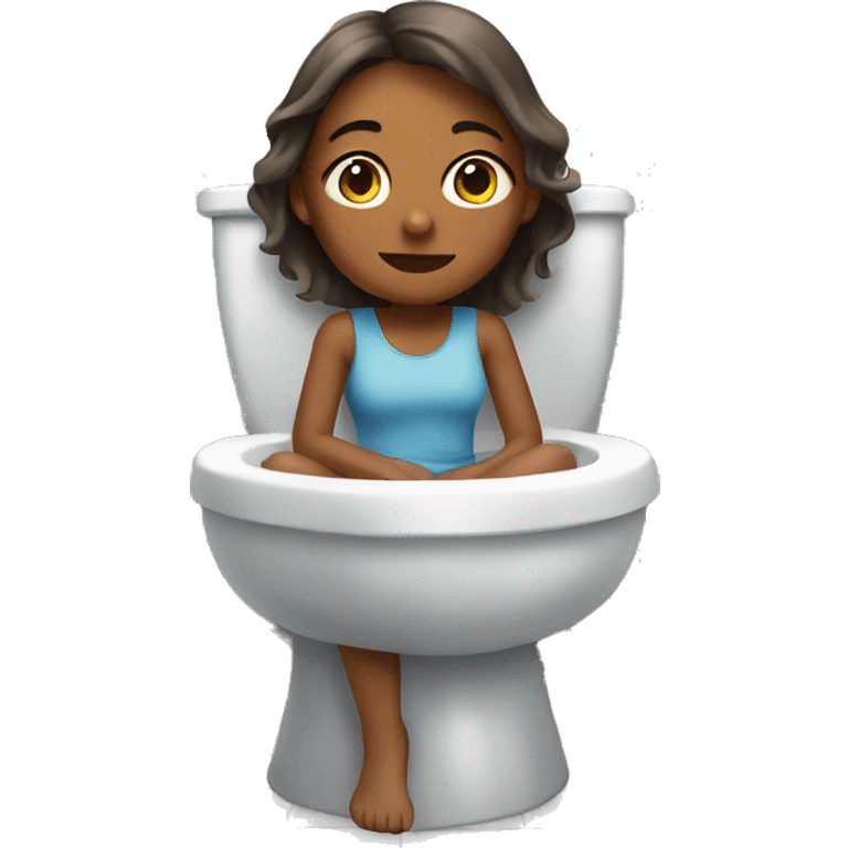 Girl sitting in bathroom emoji