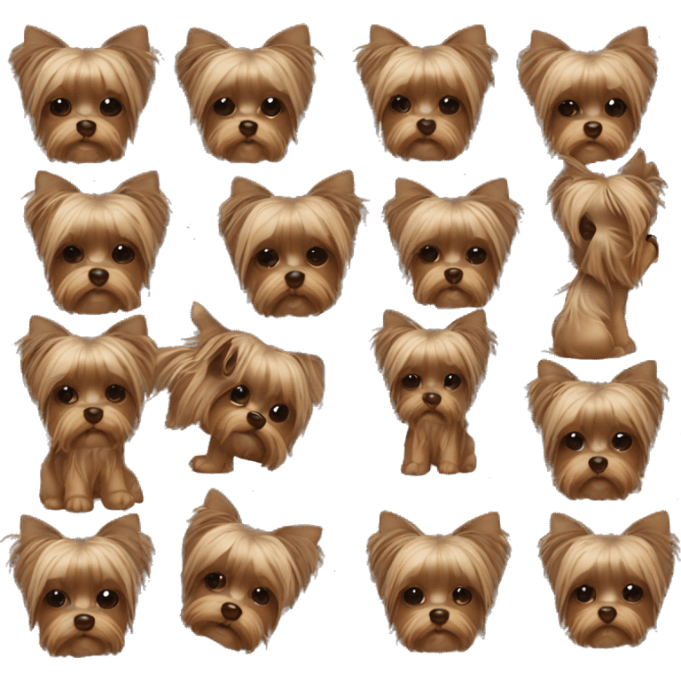 Brown yorkie girl emoji