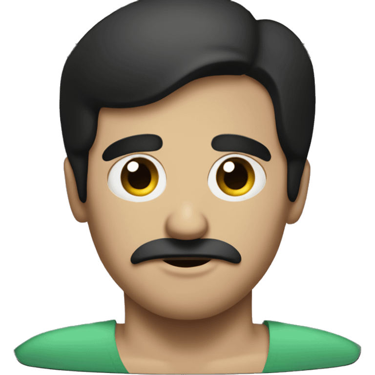 dark hair dark eye man with short mustache watching tv  emoji