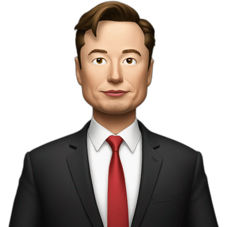 Elon musk dressed up as trump emoji