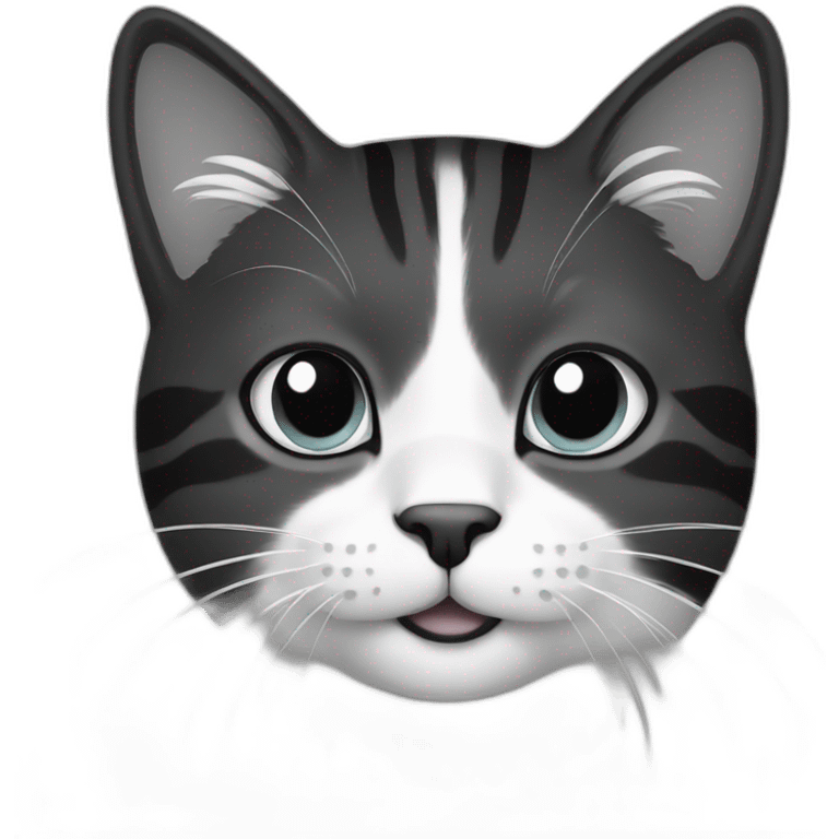 Cat black and white emoji