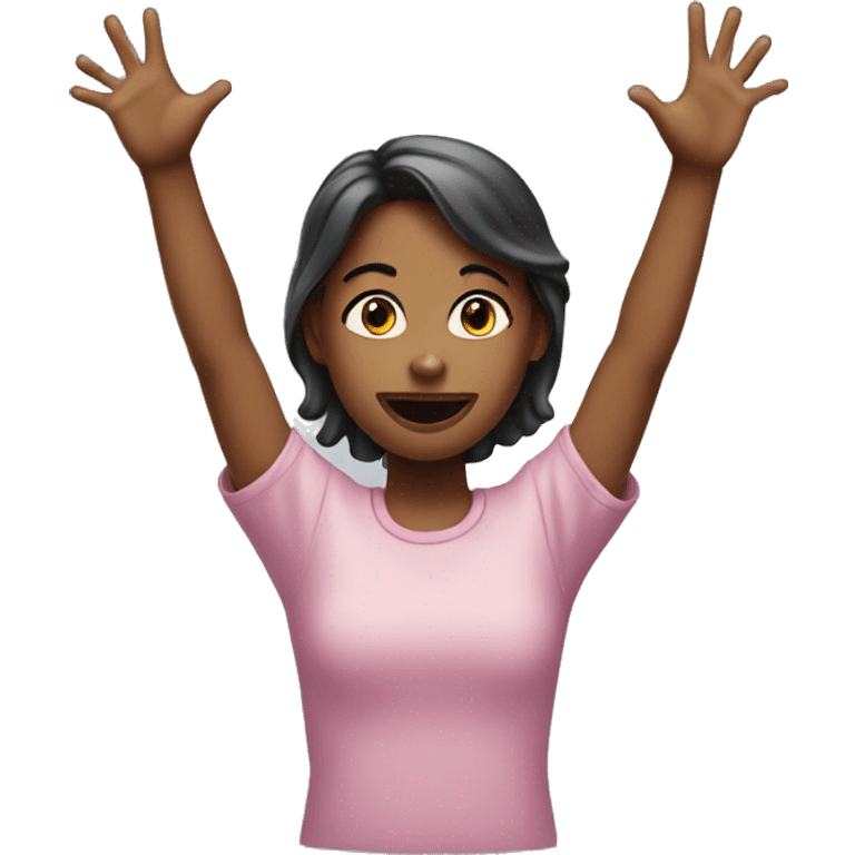 The girl with her hands up emoji