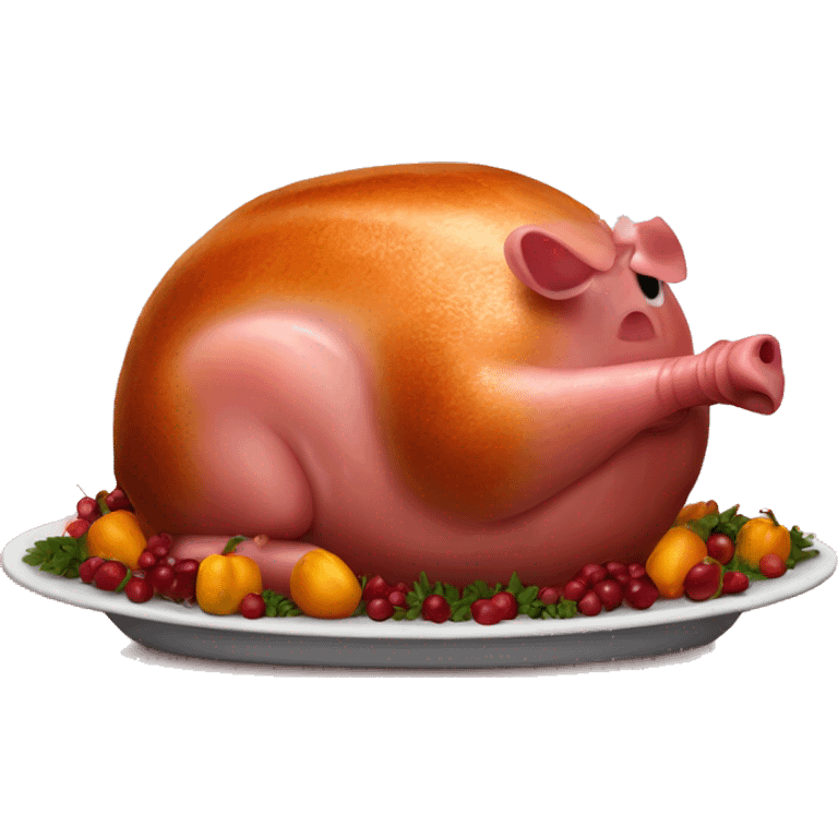 thanksgiving baked ham on a platter emoji