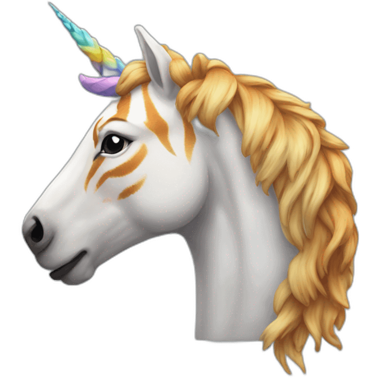 Unicorn mixed with the tiger emoji