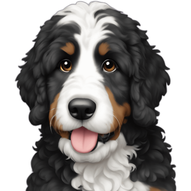 black white f1b bernedoodle emoji