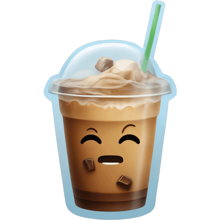 iced coffee with ice cubes emoji