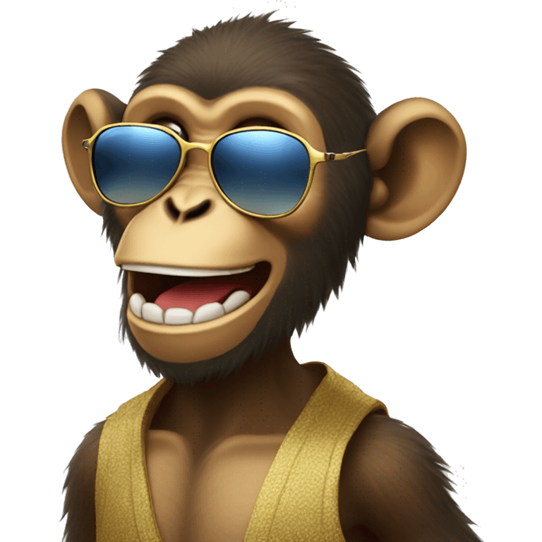 monkey lauging with sunglasses emoji