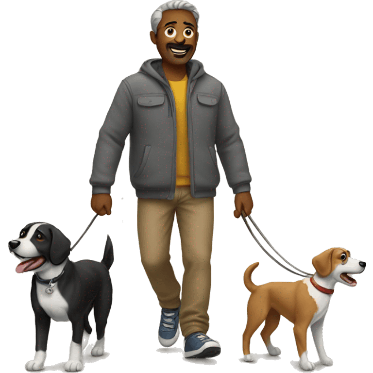 Man walking dogs emoji