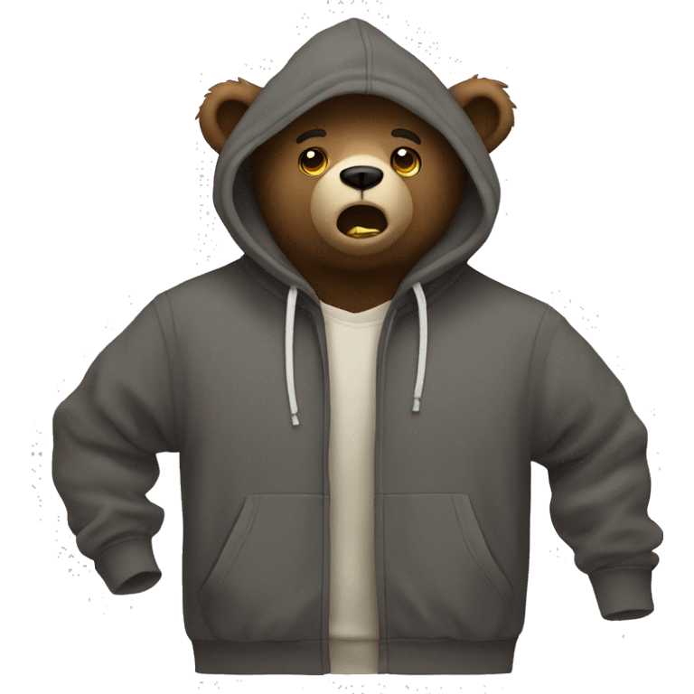 Bear weakening a hoodie  emoji