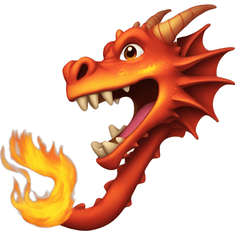 Dragon with flames out of his mouth emoji