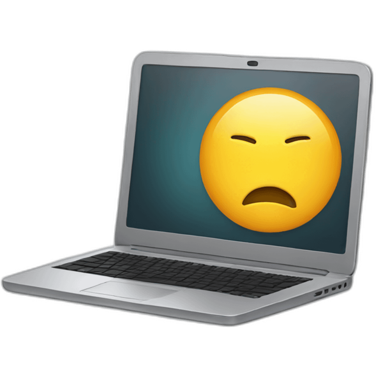 laptop with an error emoji