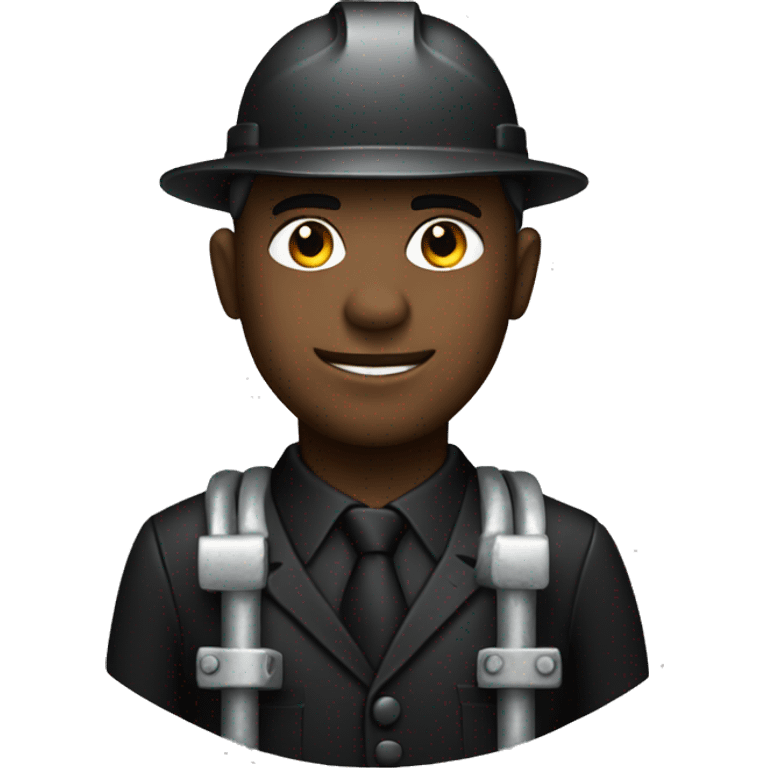 Driller in black suit emoji