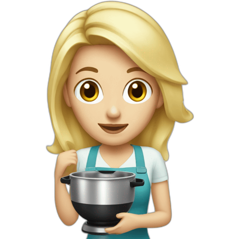 blonde lady with a kitchenaid emoji