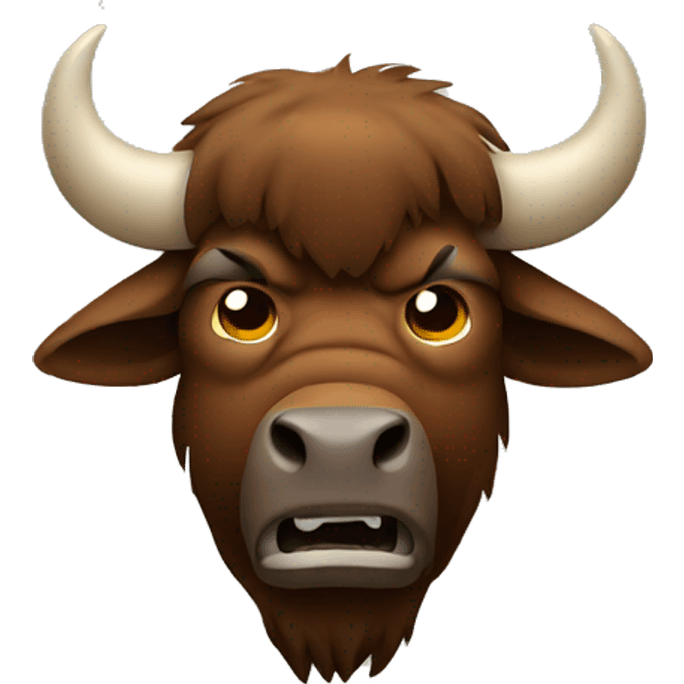 angry bison head  emoji