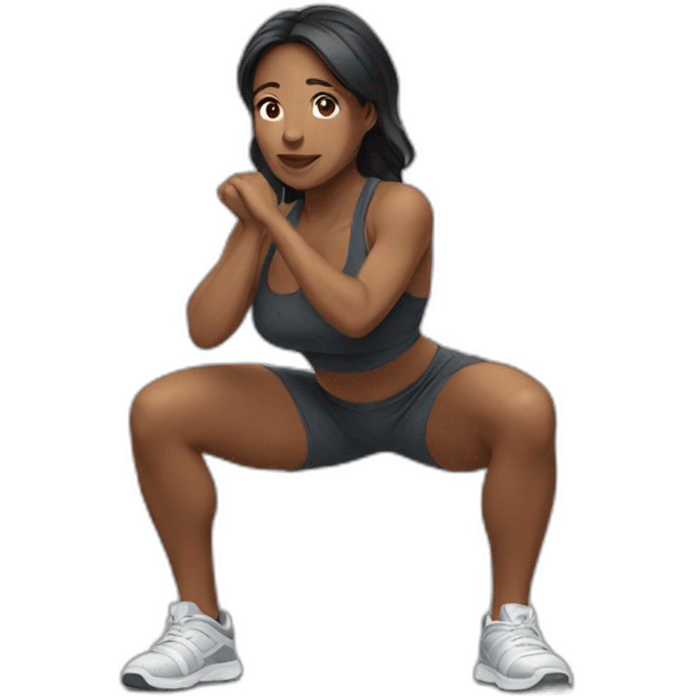 woman doing squat emoji