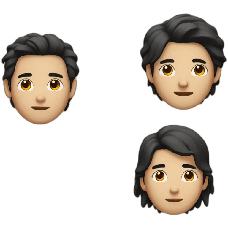 Guy with black hair, asian and with spot on face emoji