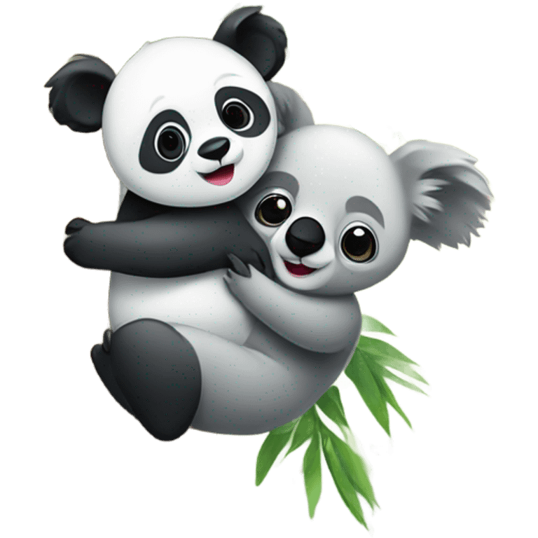 Panda and koala en the tree  emoji