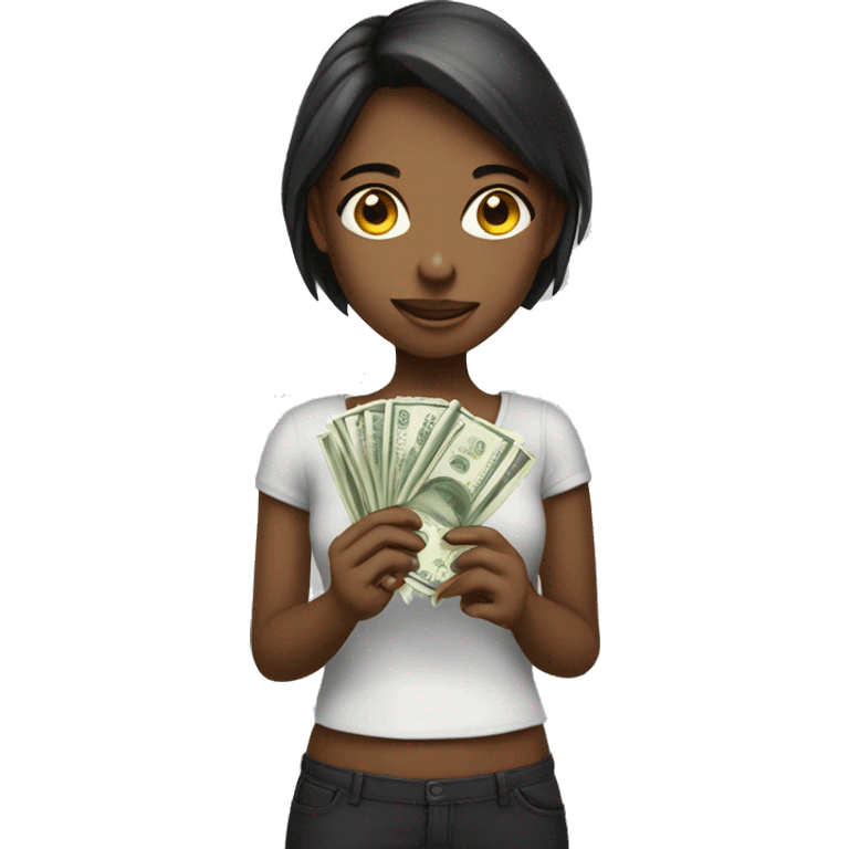 Girl holding money  emoji