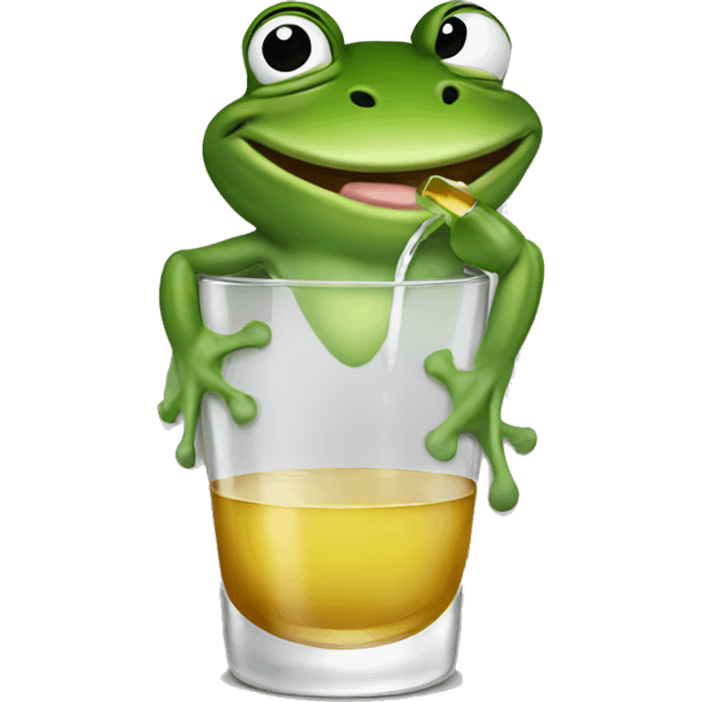 Frog drinking vodka  emoji