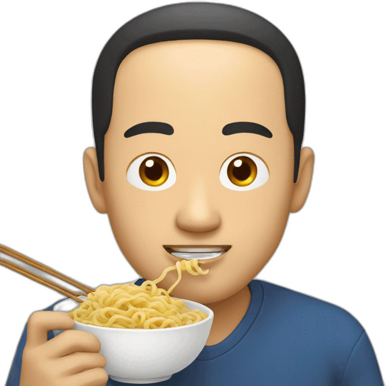 Hakka man eating noodles emoji