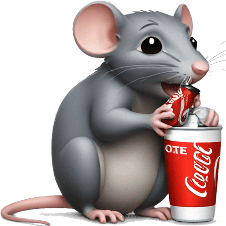 Small rat drinking coke  emoji