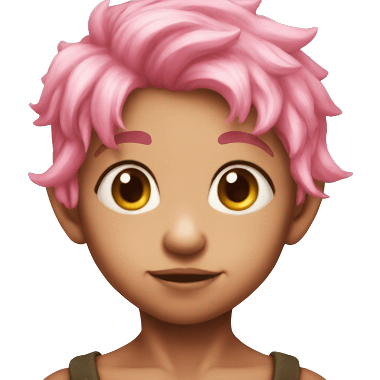 Goblin baby pink hair cute face emoji