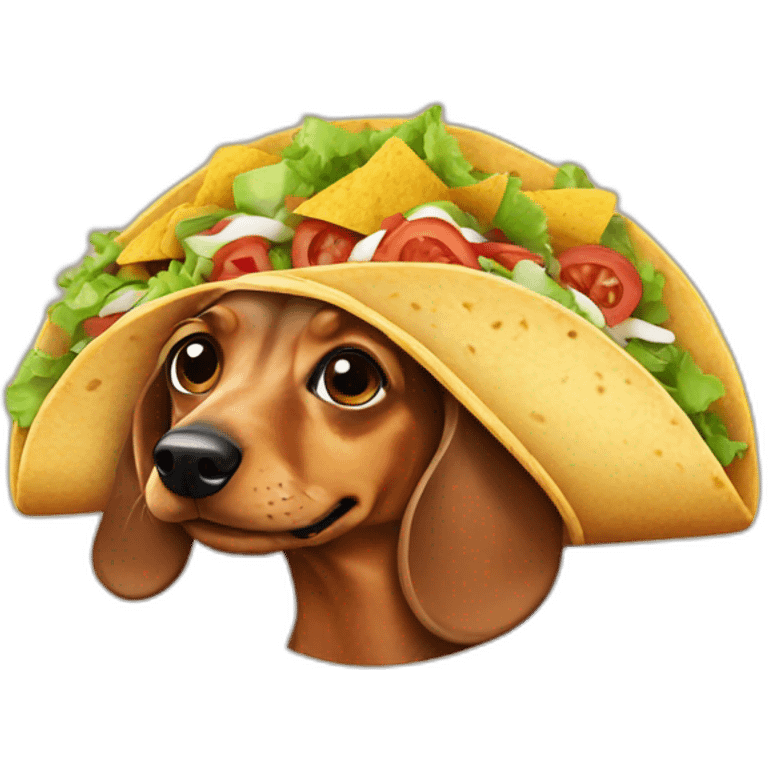 Dachshund with tacos  emoji