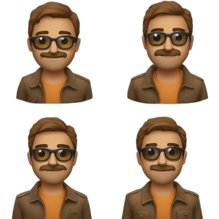 Chico perilla y gafas moreno emoji