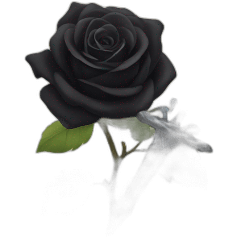 Magic black rose and sword emoji