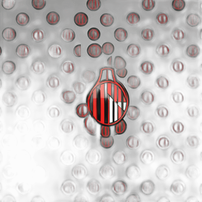 AC MILAN circle logo, red & black vertical lines emoji