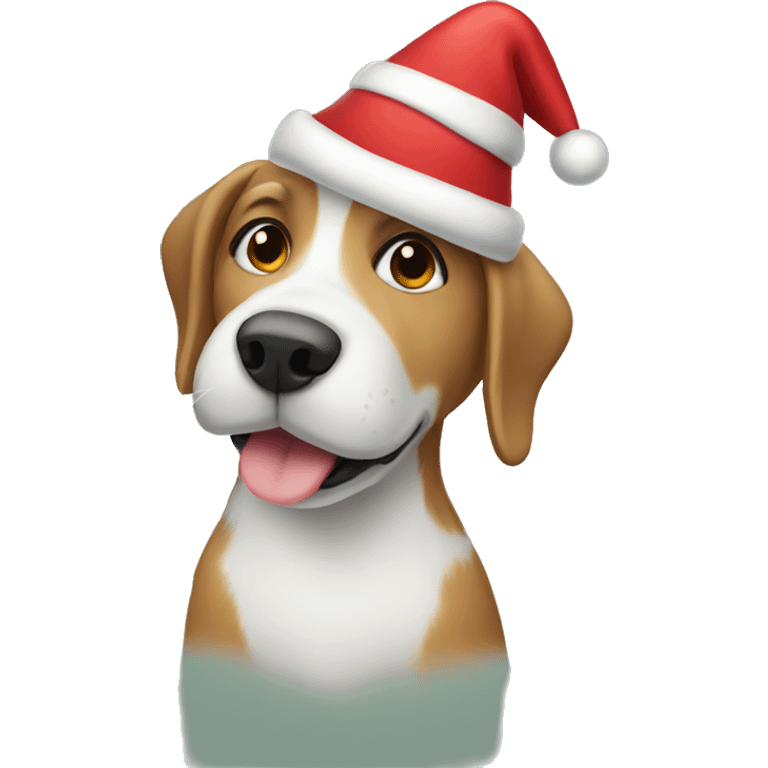 dog in a chrismas hat emoji