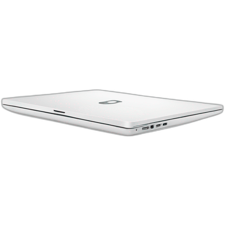 white laptop，side view emoji