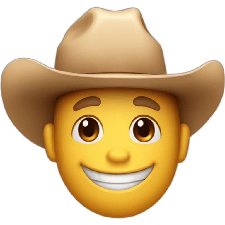 emoji whit cow boy hat and thumb up close up picture emoji