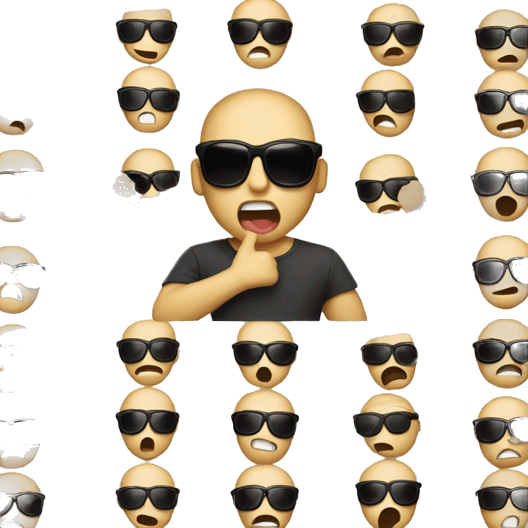 guy with sunglasses lifting it up with a shocked face emoji