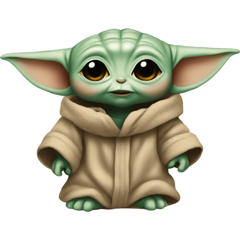 baby yoda with a heart emoji