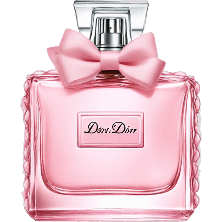 Light pink Miss Dior perfume with bow emoji