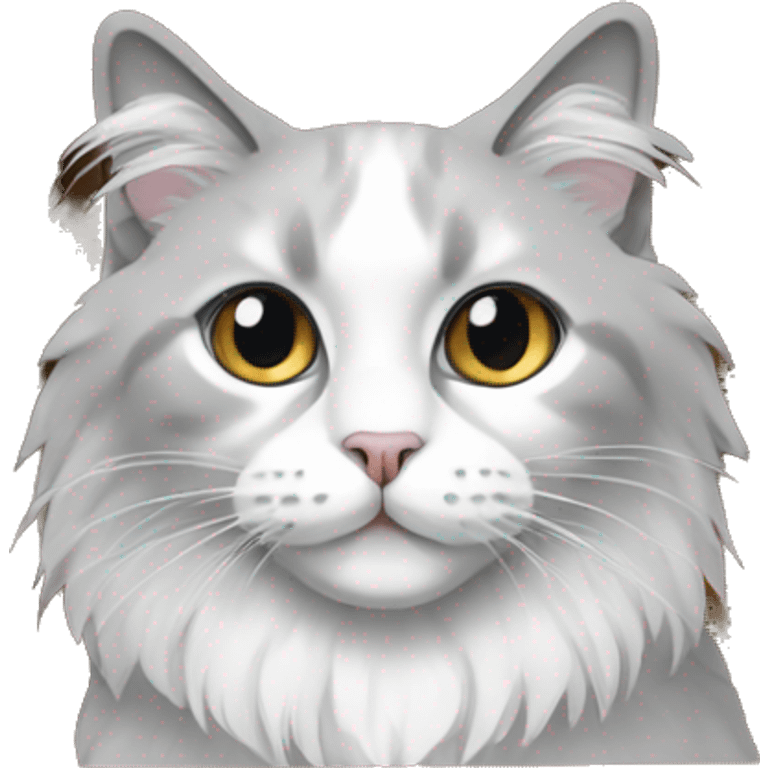 A White and Grey Ragdoll Cat in a paper box emoji